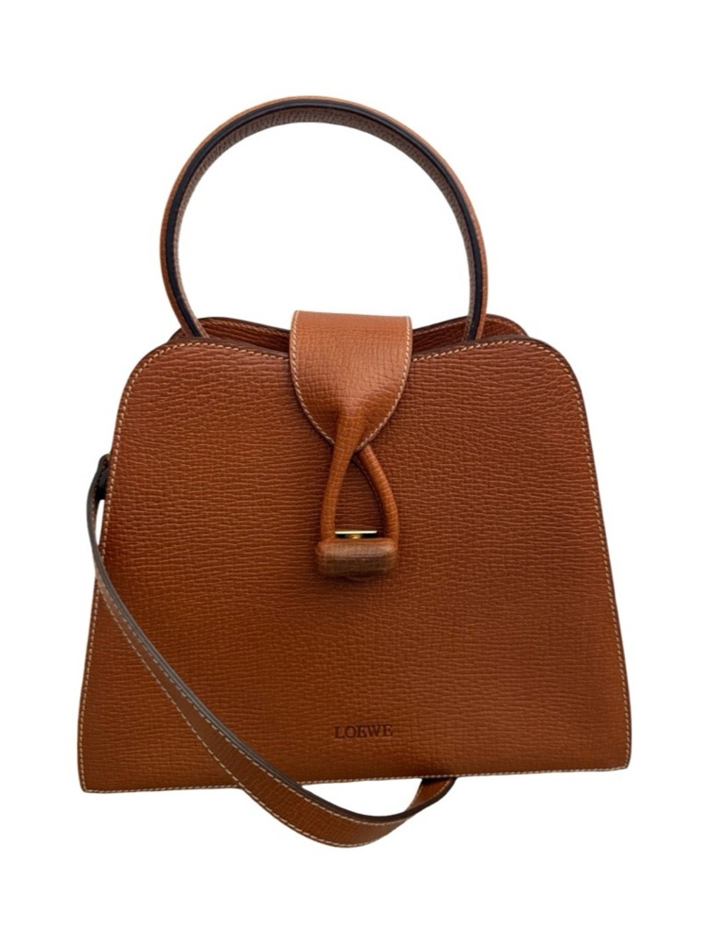 Loewe Tan Textured Leather Knot Top-Handle Satchel Crossbody